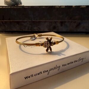 Luca + Danni Gold bee Bangle with Crystal Accents